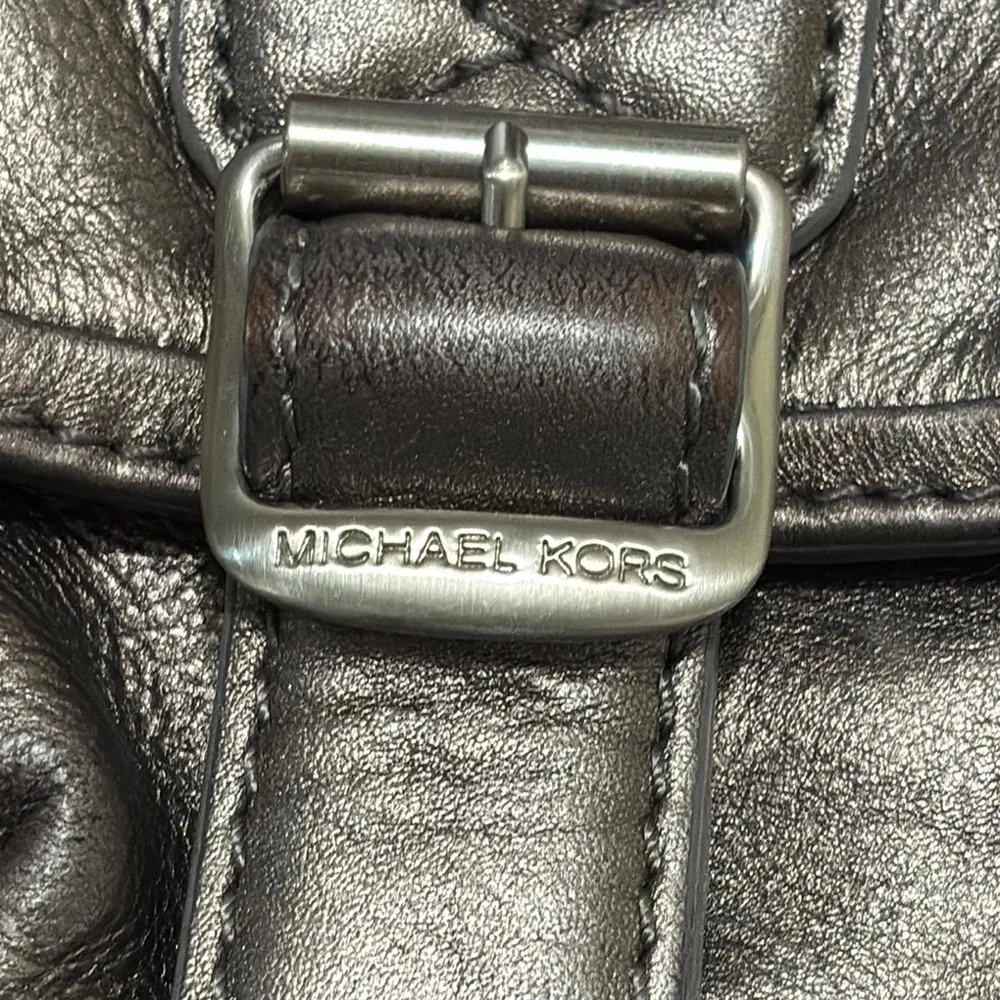 MICHAEL Michael Kors Ranger Leather Satchel in Gunmetal Gray